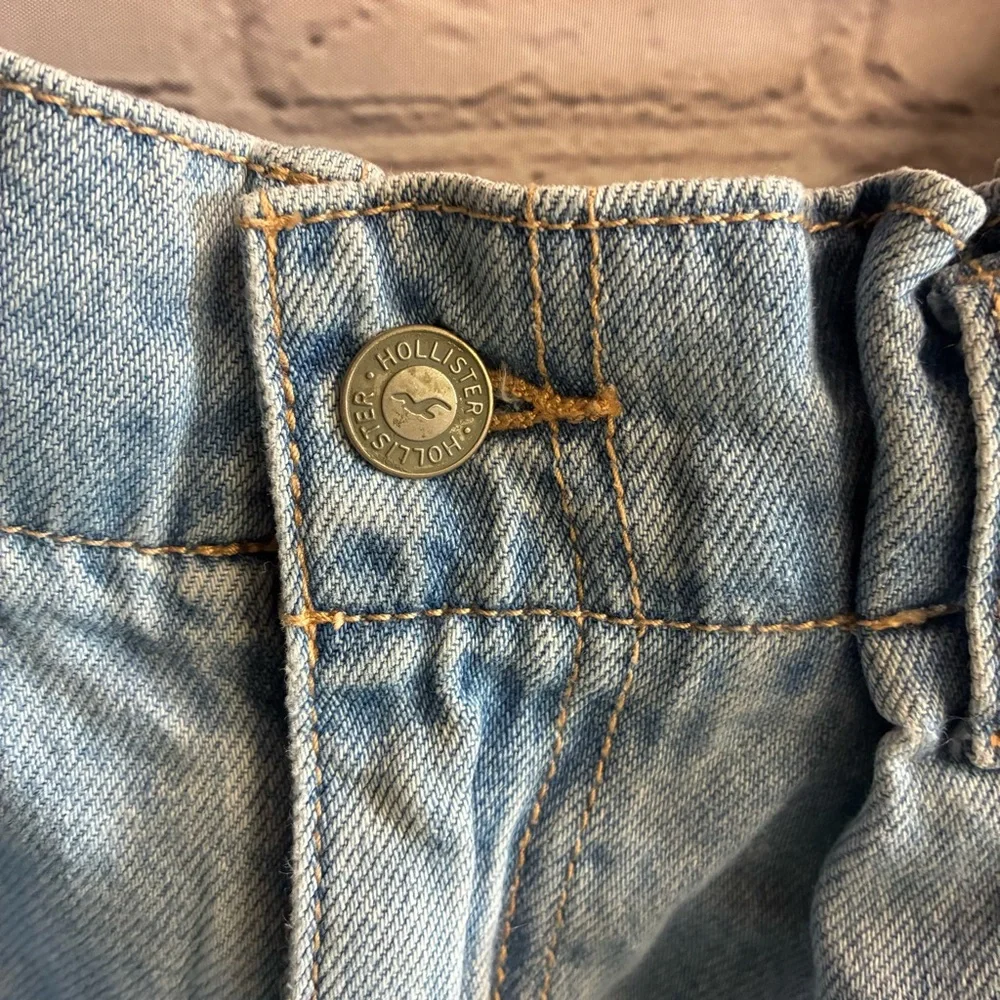 Hollister Women Blue Ultra High Rise Denim Jean 100% Cotton Skirt Sz 3 W26 Retro